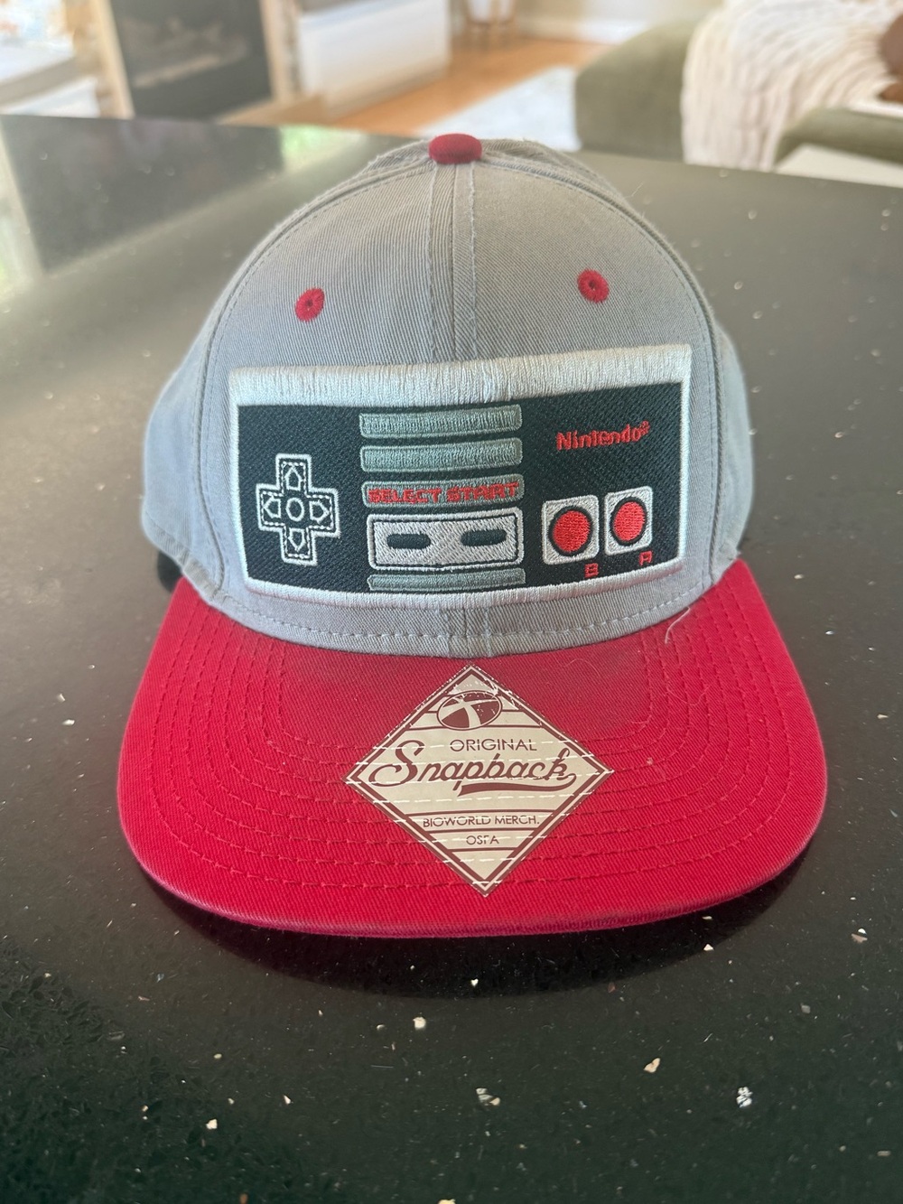Nintendo Grey and Red Controller Patch Snapback Hat